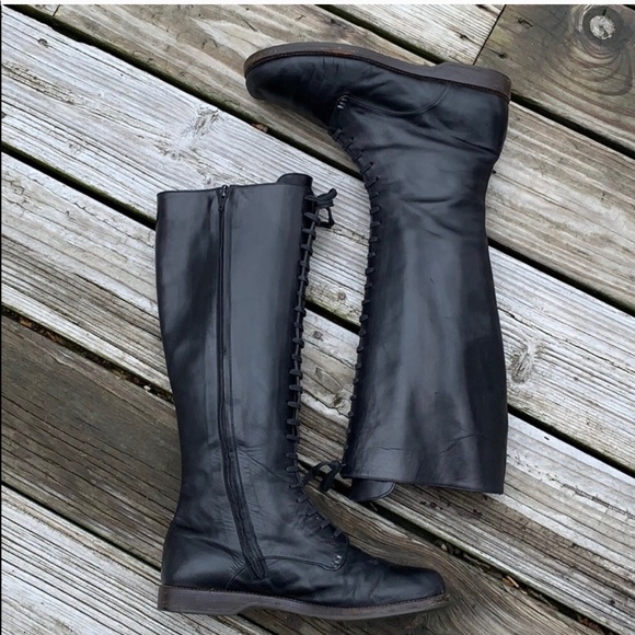 Barney’s New York tall black zip 39 combat boots - Picture 5 of 7